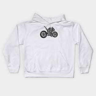 skeleton Hyper Naked Motorcycle Kids Hoodie